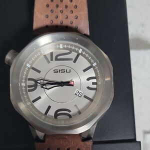 Silver and Brown Men's Watch